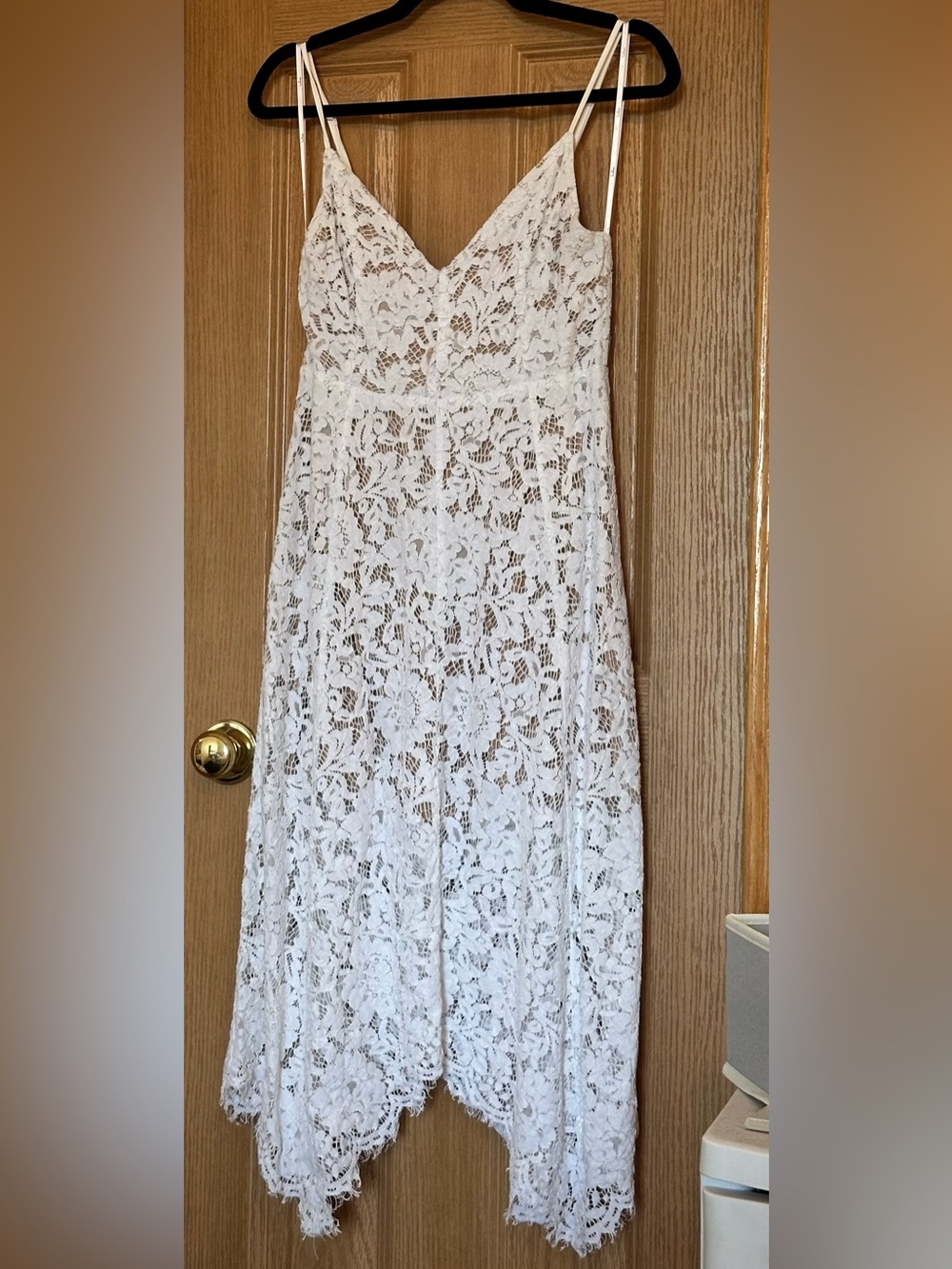 Lulu's White Floral Lace Dress